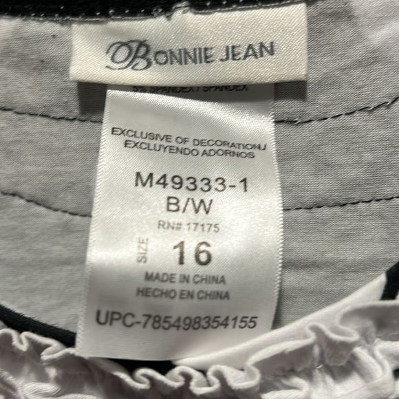 Bonnie Jean size 16 black and white - Picture 3 of 4